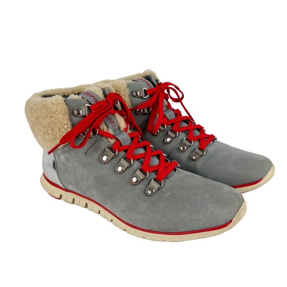 Cole Haan Womens ZEROGRAND Gray Hiker Boot Waterproof Nubuck Leather size 9 - Picture 1 of 15